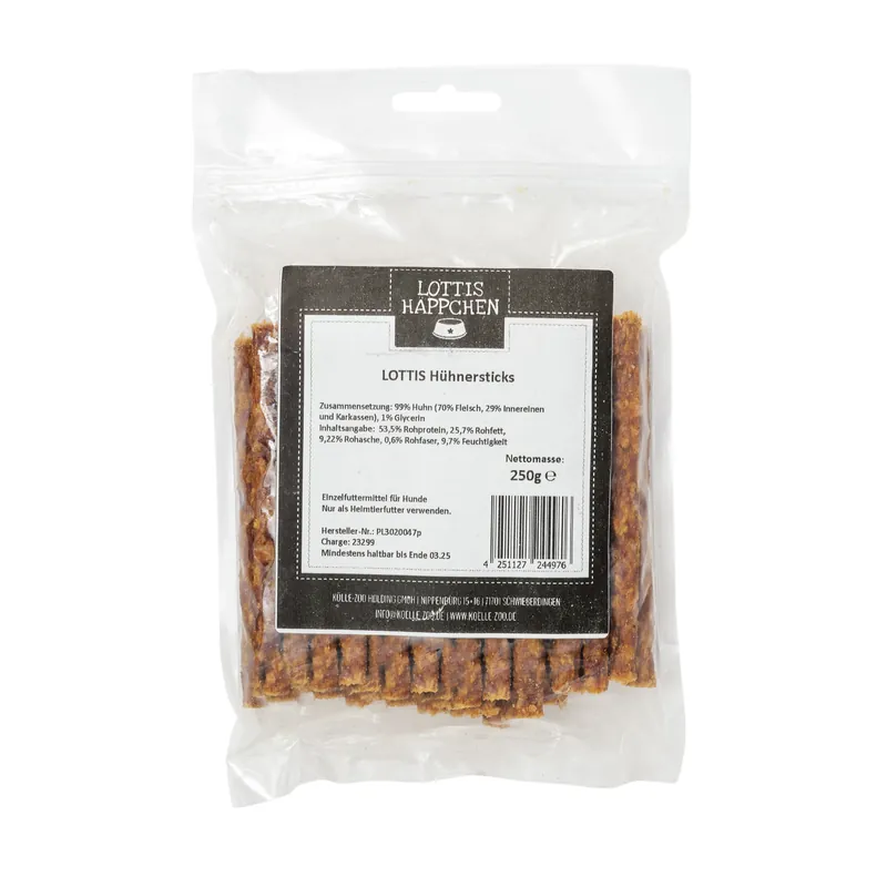 LOTTIS HÄPPCHEN Hühnersticks 250 g Markenware